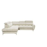 ECKSOFA mit elektrischer Sitztiefenverstellung und Bettkasten - Taupe/Chromfarben, Holz/Kunststoff (282/216cm) - ed exciting design