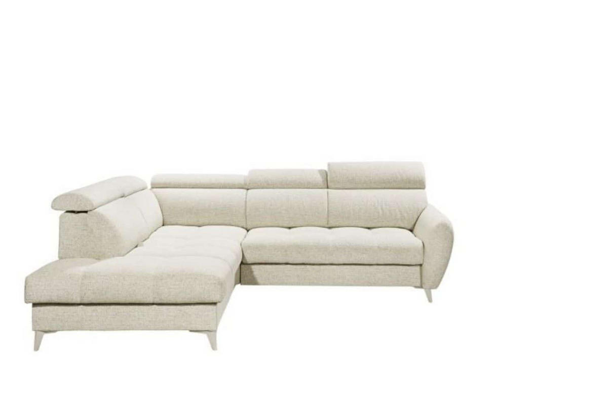 ECKSOFA mit elektrischer Sitztiefenverstellung und Bettkasten - Taupe/Chromfarben, Holz/Kunststoff (282/216cm) - ed exciting design
