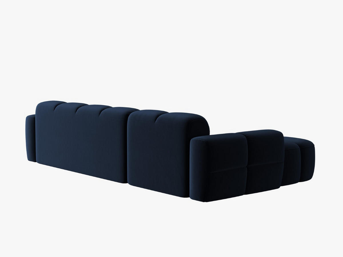 ECKSOFA links Lisa aus Samt königsblau 4 Sitzplätze - Dunkelblau, Textil (170/310cm) - Micadoni