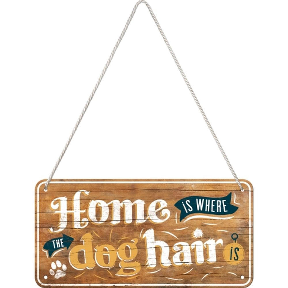HÄNGESCHILD 10/20 cm Animal Club Home is where the dog hair is - Multicolor, Metall (20/10/0.2cm) - Nostalgic-Art