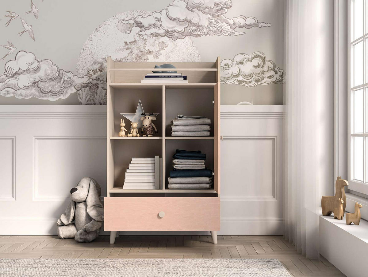 KOMMODE – 80 cm – Mevel – Grau - Grau, Holzwerkstoff (80/132/40cm) - hi-markt