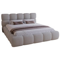 DOPPELBETT 200x200 Lucca mit Bettkasten, Stoff Bouclé, Hellgrau - Hellgrau, Holz/Textil (200/200cm) - Emporius