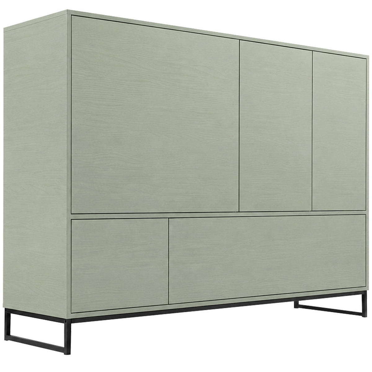 KOMMODE Giana mit 5 Türen, 160 cm, Eukalyptusfarbe - Eukalyptusholzfarben, Holzwerkstoff (160/120/45cm) - Beautysofa