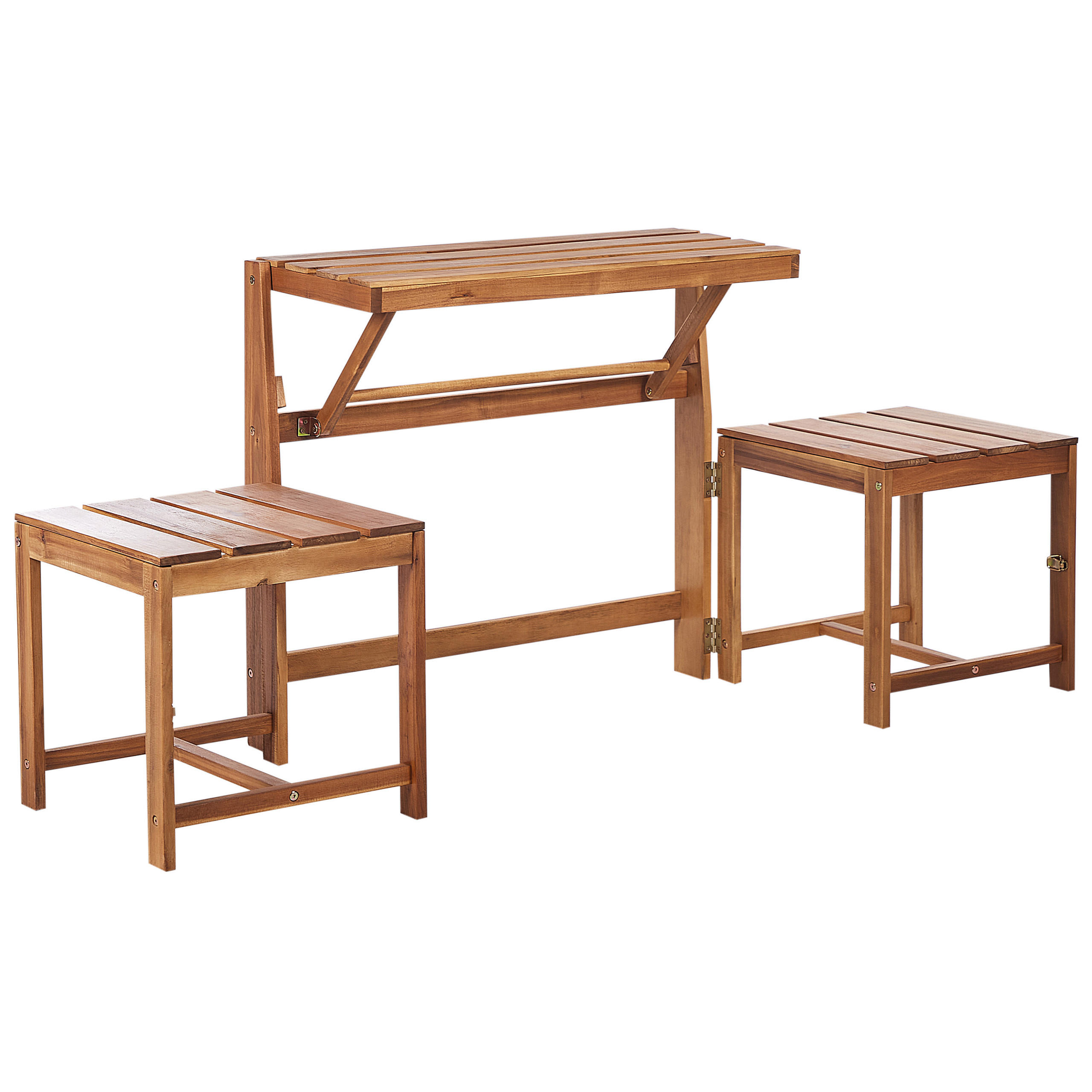 BISTRO-SET Heller Holzfarbton Tuenno - Hellbraun, Holz - Beliani