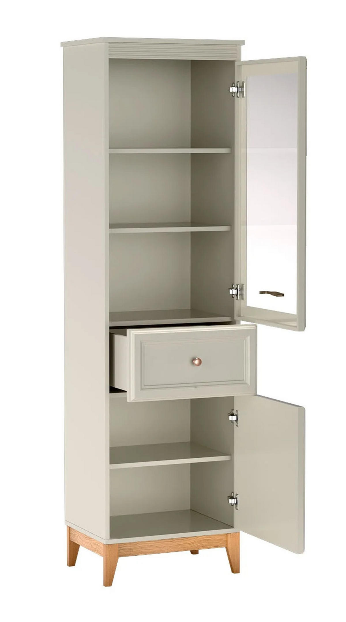 VITRINESCHRANK WINDSOR W-6 - Kaschmir, Holzwerkstoff (55/193/41cm) - Meblini