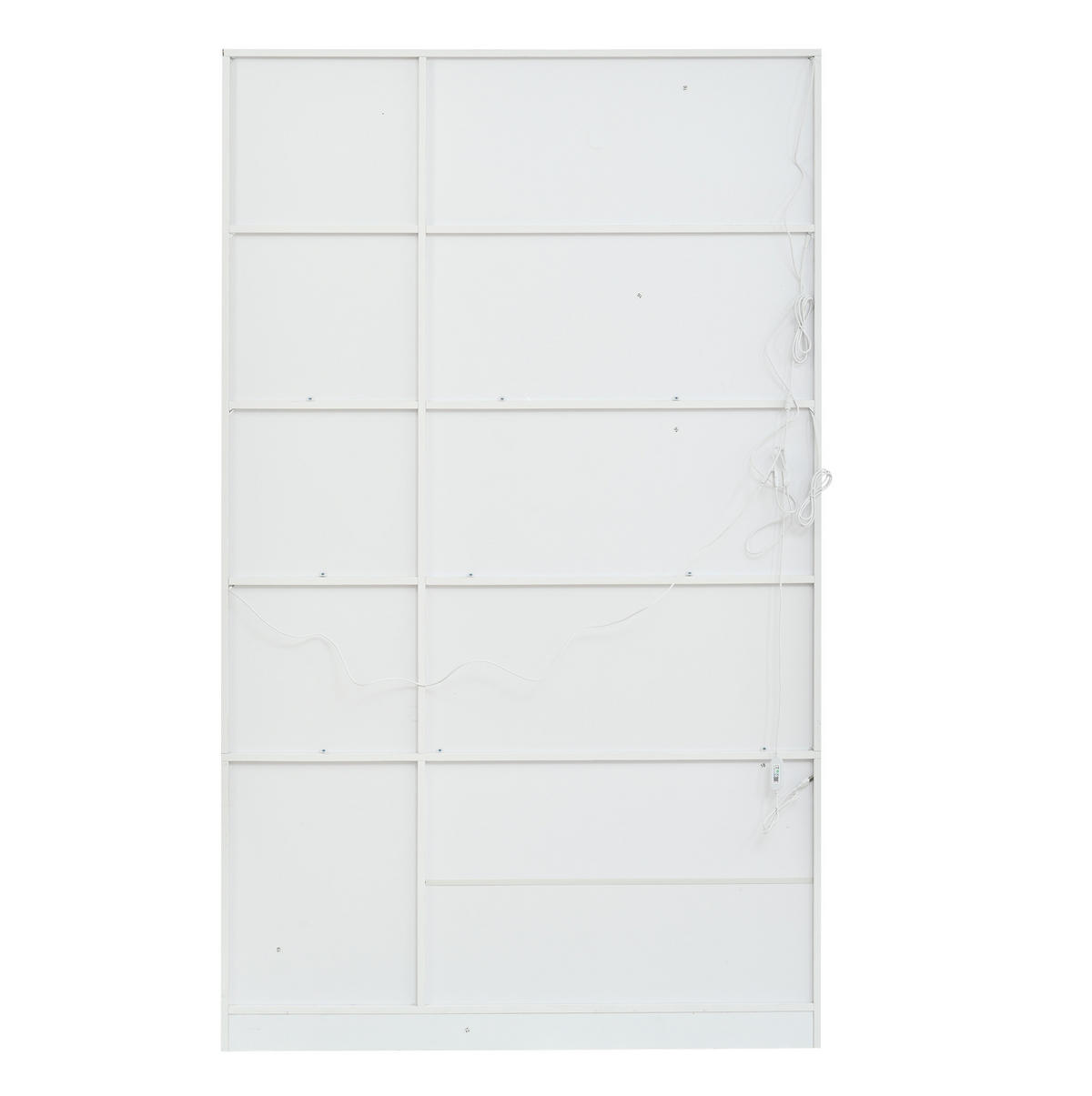 HOCHSCHRANK aus MDF 120x32x200cm in Weiß mit LED & Glastüren - Weiß, Holzwerkstoff (120/200/32cm) - Modfu