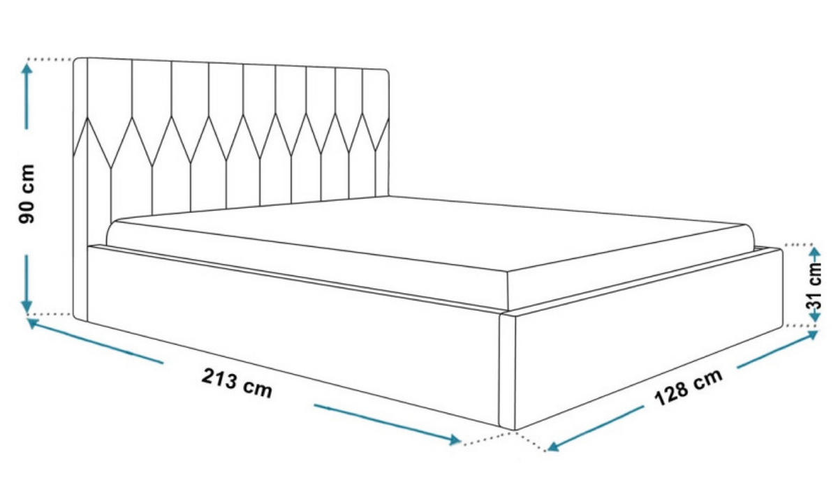 BETT Grafit OLDO 9 Mit Bettkasten 120x200 cm - Schwarz/Graphitfarben, Textil (120/200cm) - Sepro Meble