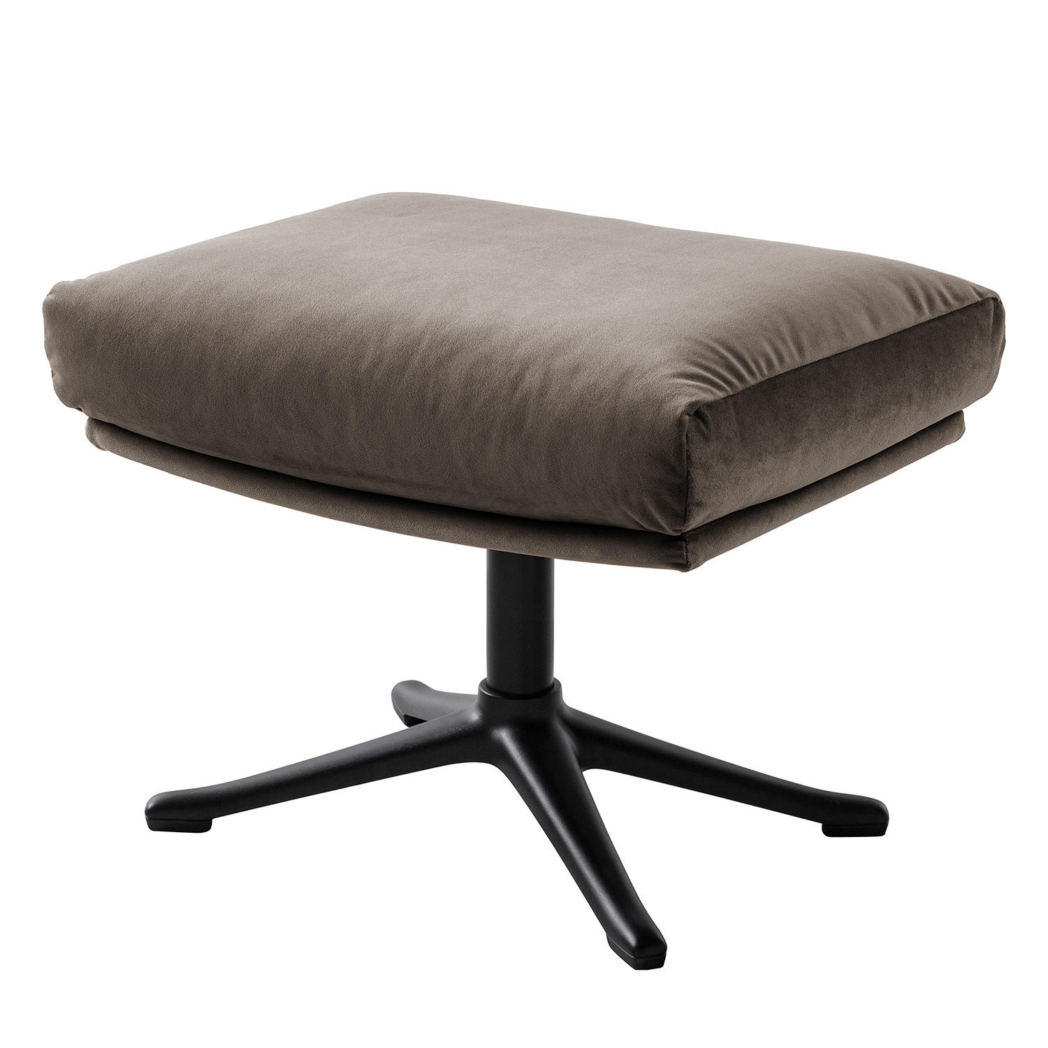 POLSTERHOCKER mit Kreuzfuß - Taupe/Schwarz, Textil (51/37/41cm) - home24