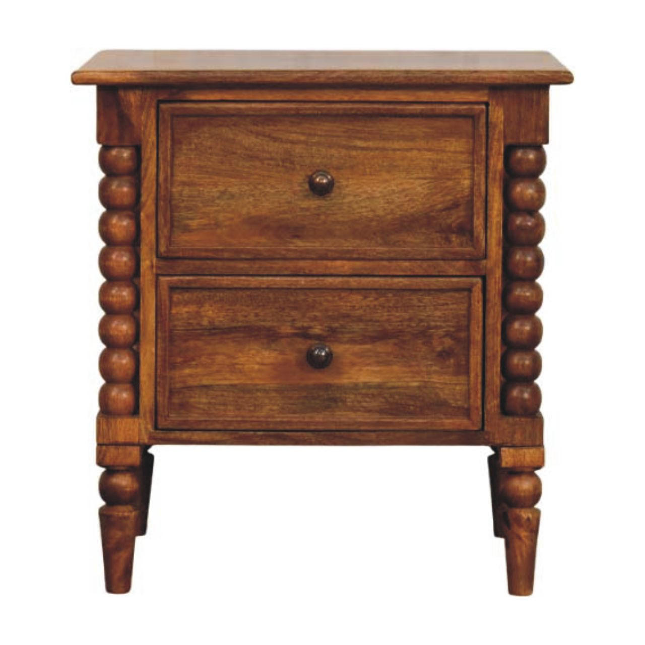 Artisan Furniture NOČNÍ SKŘÍŇKA Marlowe rýhovaná, 2 zásuvky, tmavě hnědá