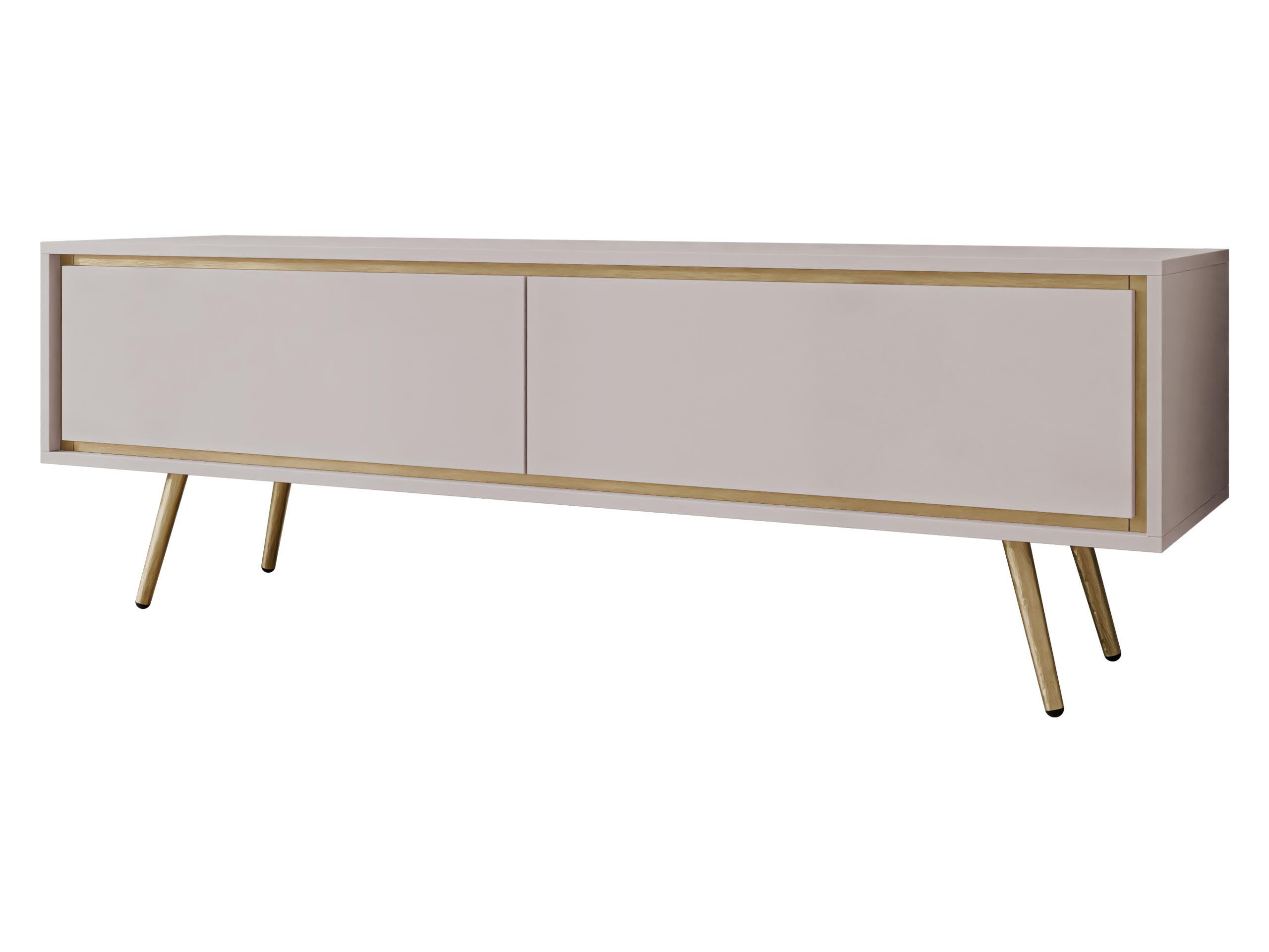 TV-LOWBOARD Tori 02 - Kaschmir/Goldfarben, Holzwerkstoff/Metall (150/50/40cm) - MIRJAN24