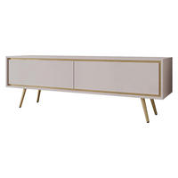 TV-LOWBOARD Tori 02 - Kaschmir/Goldfarben, Holzwerkstoff/Metall (150/50/40cm) - MIRJAN24