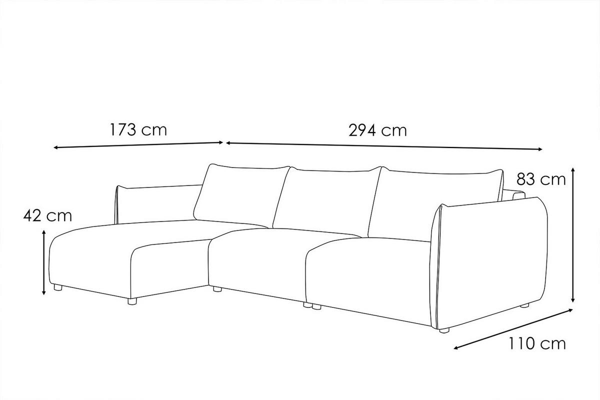 ECKSOFA TAUER 5-Sitzer, taupe - Taupe/Schwarz, Holzwerkstoff/Kunststoff (173/294cm) - Courtois Laville