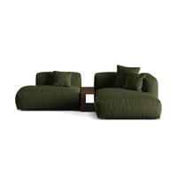 ECKSOFA modular rechts Martina aus strukturiertem Stoff grün 2 Sitzplätze - Grün, Textil (176/285cm) - Micadoni