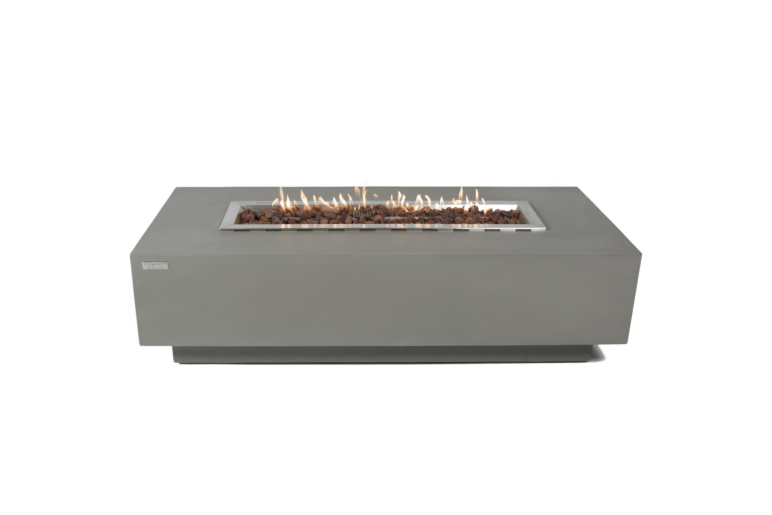 FEUERTISCH Granville Gasfeuerstelle aus GFRC-Beton 152/69/43 cm - Hellgrau, Stein (70/43/152cm) - Elementi