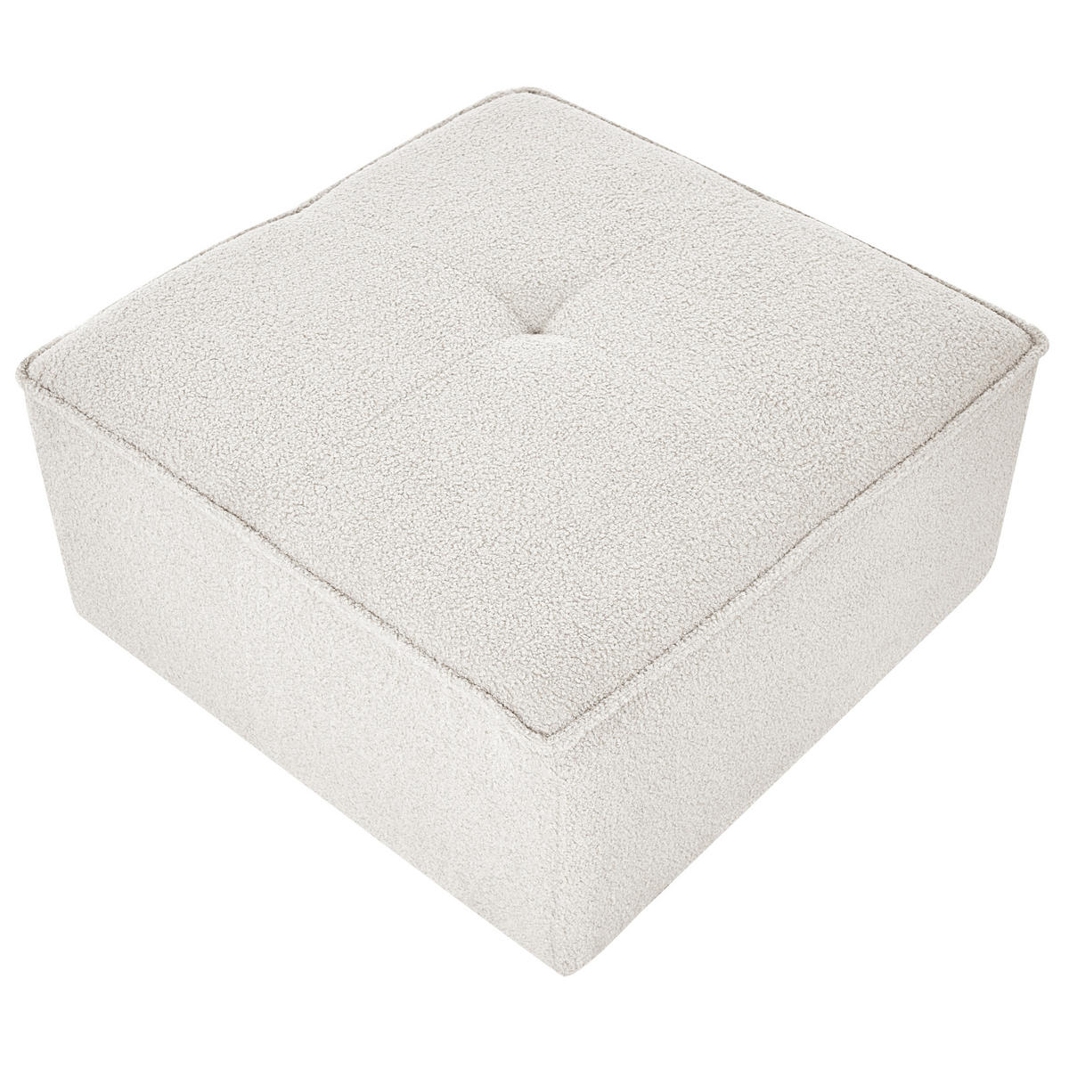 OTTOMANE Bouclé Cremeweiß Axebo - Creme, Textil (70/42/70cm) - Beliani