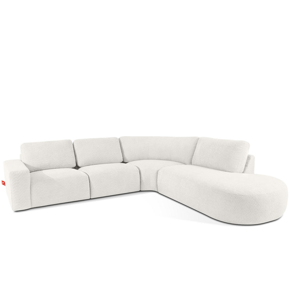 ECKSOFA RECHTS ZUCCO, Ecru - Ecru, Holz/Holzwerkstoff (304/293cm) - KONSIMO®