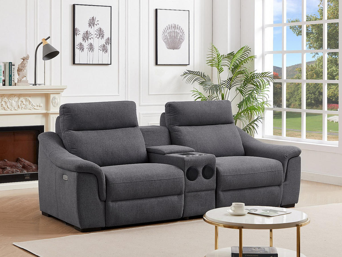 RELAXSOFA elektrisch 2-Sitzer - Stoff - Grau - VERETO - Grau, Textil (234/96/99cm) - Vente-Unique