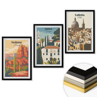 WANDBILDER 3er-Set - 40x60 cm Schwarzer Rahmen - Ansichten Sedona Sintra Valletta Retro - Schwarz, Kunststoff (40/60cm) - ArtPrintCave