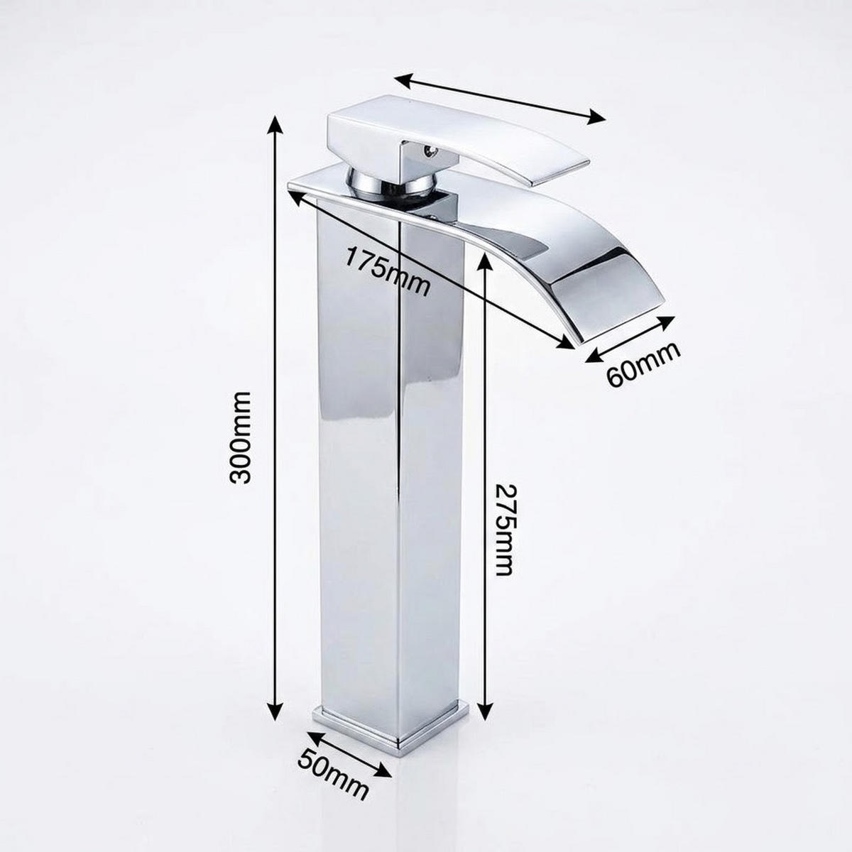 WASCHTISCHARMATUR, 30 x 17,5 cm, silber - Silberfarben, Metall (14/21/9cm) - Vallsero