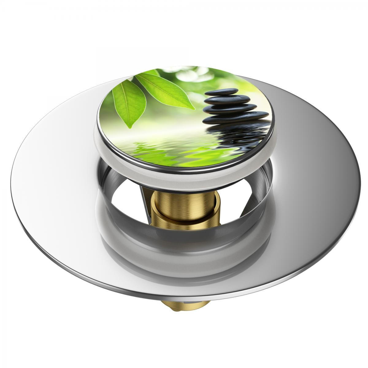 WASCHBECKENSTÖPSEL Pop-Up Harmony - Grün, Metall (6/4/5cm) - Sanilo