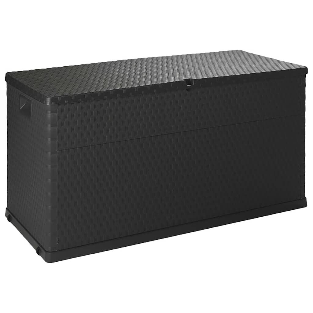GARTENBOX, Witterungsbeständig, 120/56/63 cm, aus PP Rattan, Anthrazit - Anthrazit, Kunststoff (120/63/56cm) - vidaXL