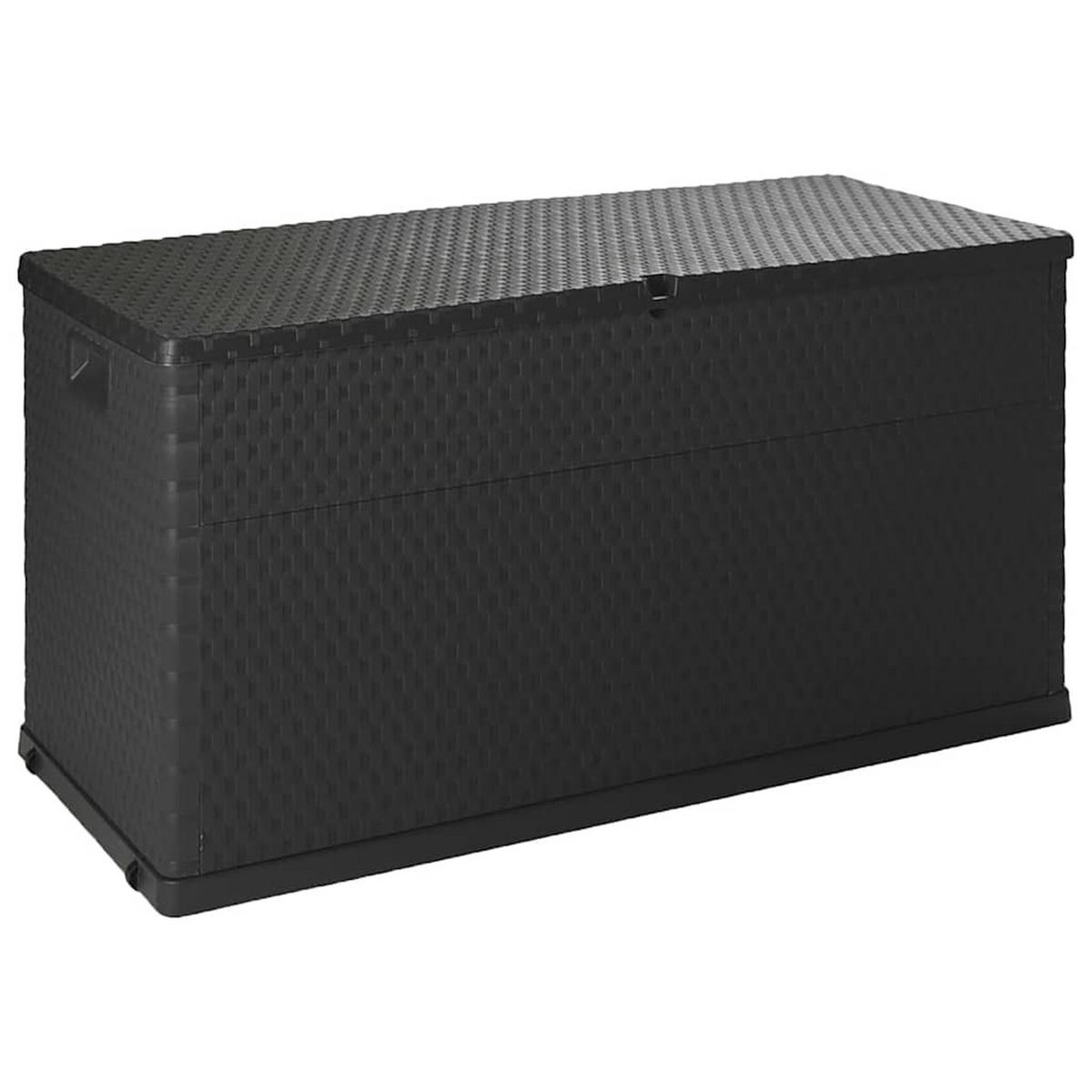 GARTENBOX, Witterungsbeständig, 120/56/63 cm, aus PP Rattan, Anthrazit - Anthrazit, Kunststoff (120/63/56cm) - vidaXL