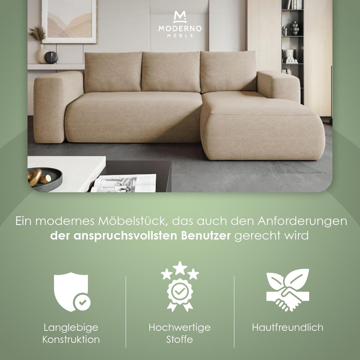 ECKSOFA LAMBI, Marineblau - Castel 79 - Dunkelblau, Textil (266/114cm) - Moderno Meble