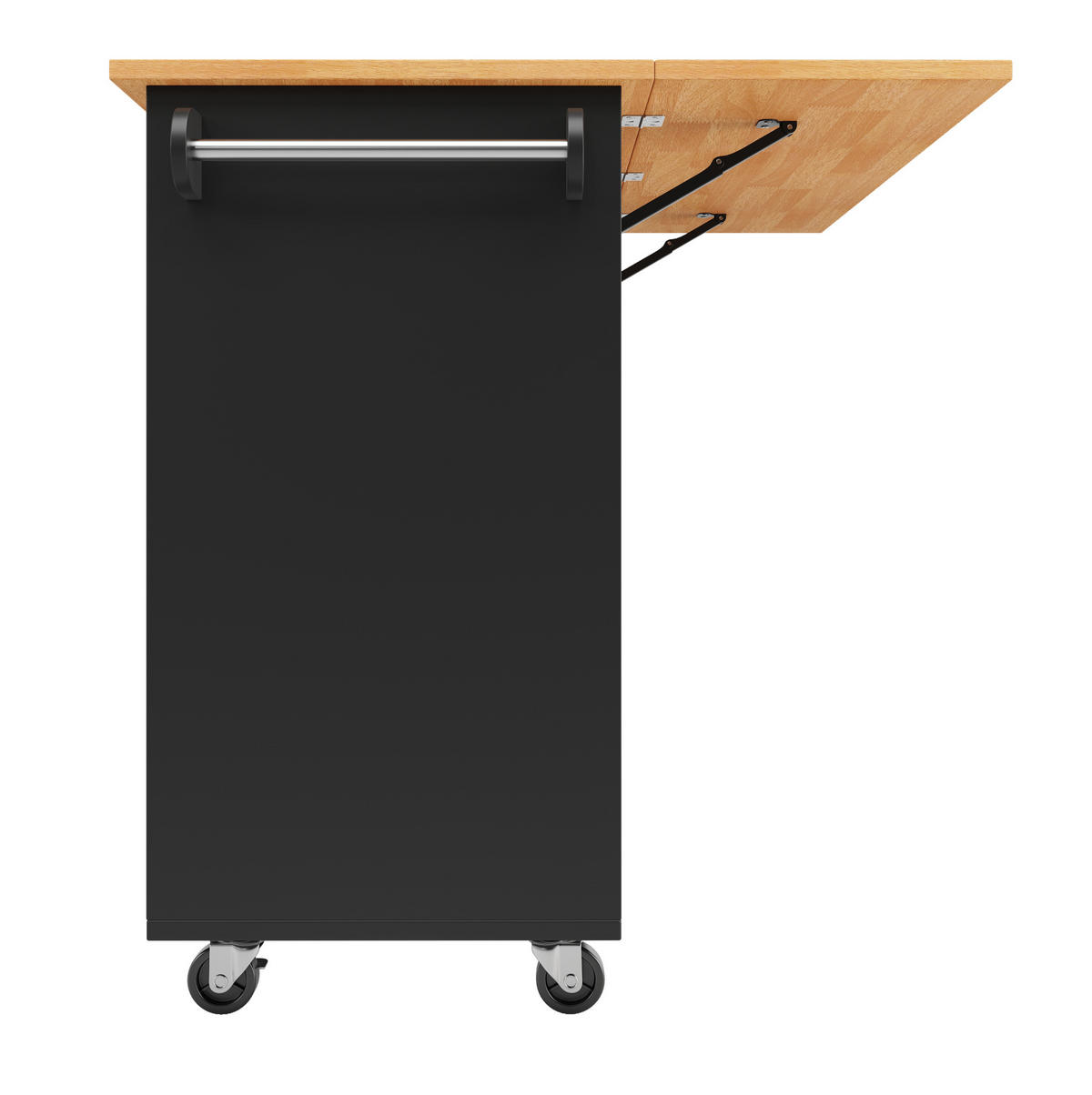 KÜCHENINSEL 122x74.5x91.5cm Schwarz mit 8 Schubladen & 5 Rollen - Schwarz, Holzwerkstoff (122/91.5/74.5cm) - Modfu