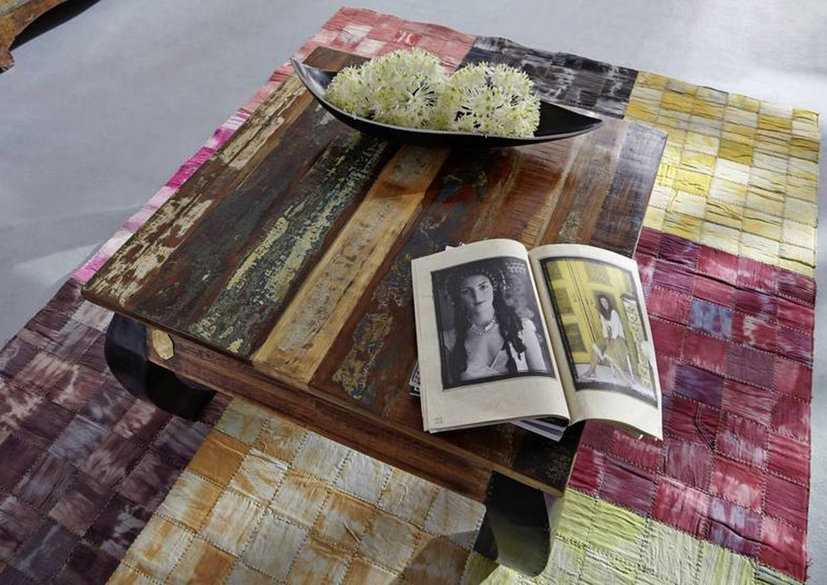 COUCHTISCH Altholz 80x80x45 mehrfarbig lackiert NATURE OF SPIRIT #71 - Multicolor, Holz (80/80/45cm) - Massivmoebel24