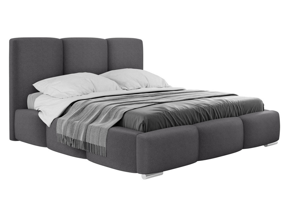 POLSTERBETT Olweria - Chromfarben/Grau, Holz/Textil (160/200cm) - MIRJAN24