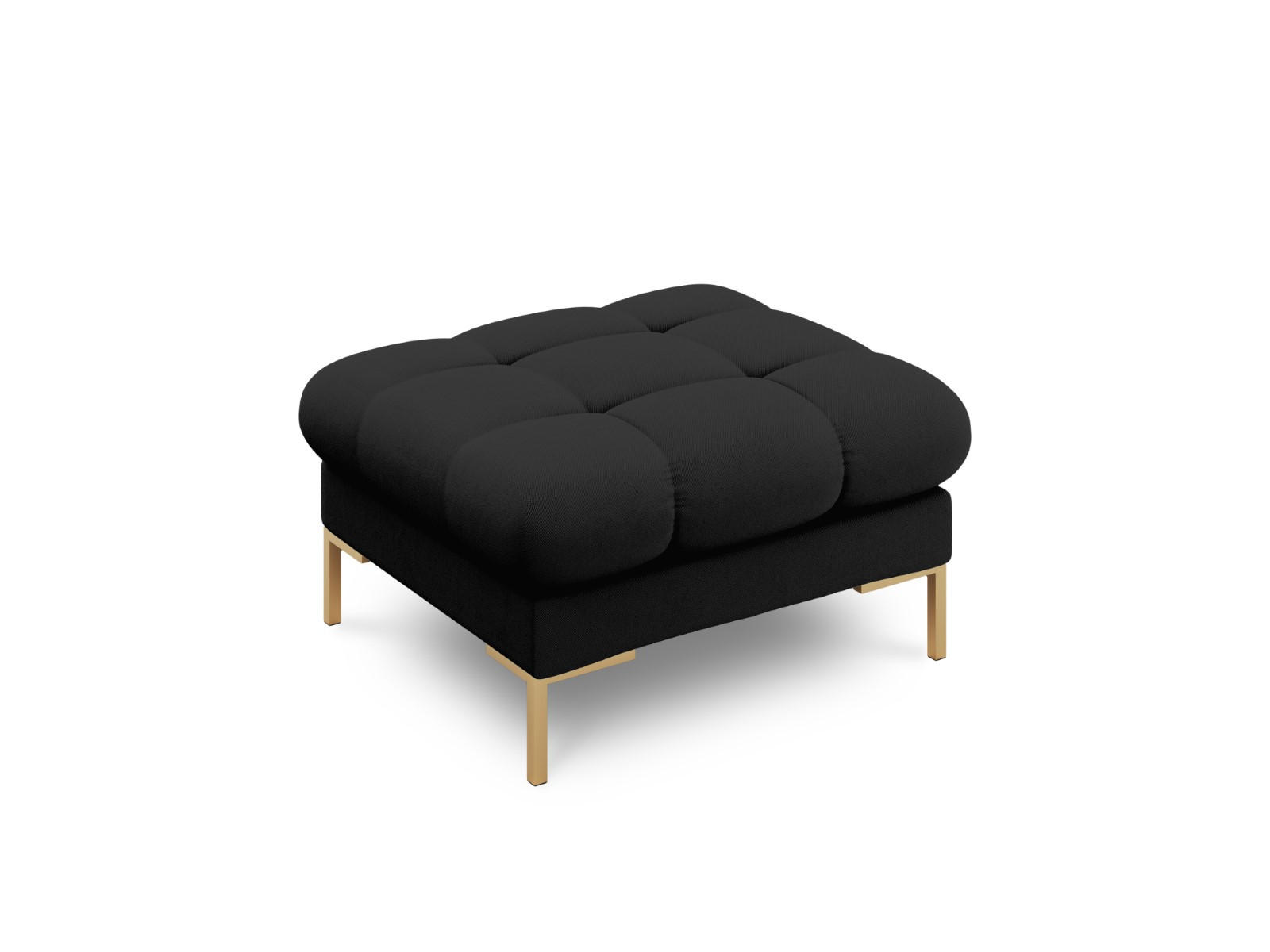 POUF Mamaia aus strukturiertem Stoff schwarz - Schwarz, Textil (60/41/60cm) - Micadoni