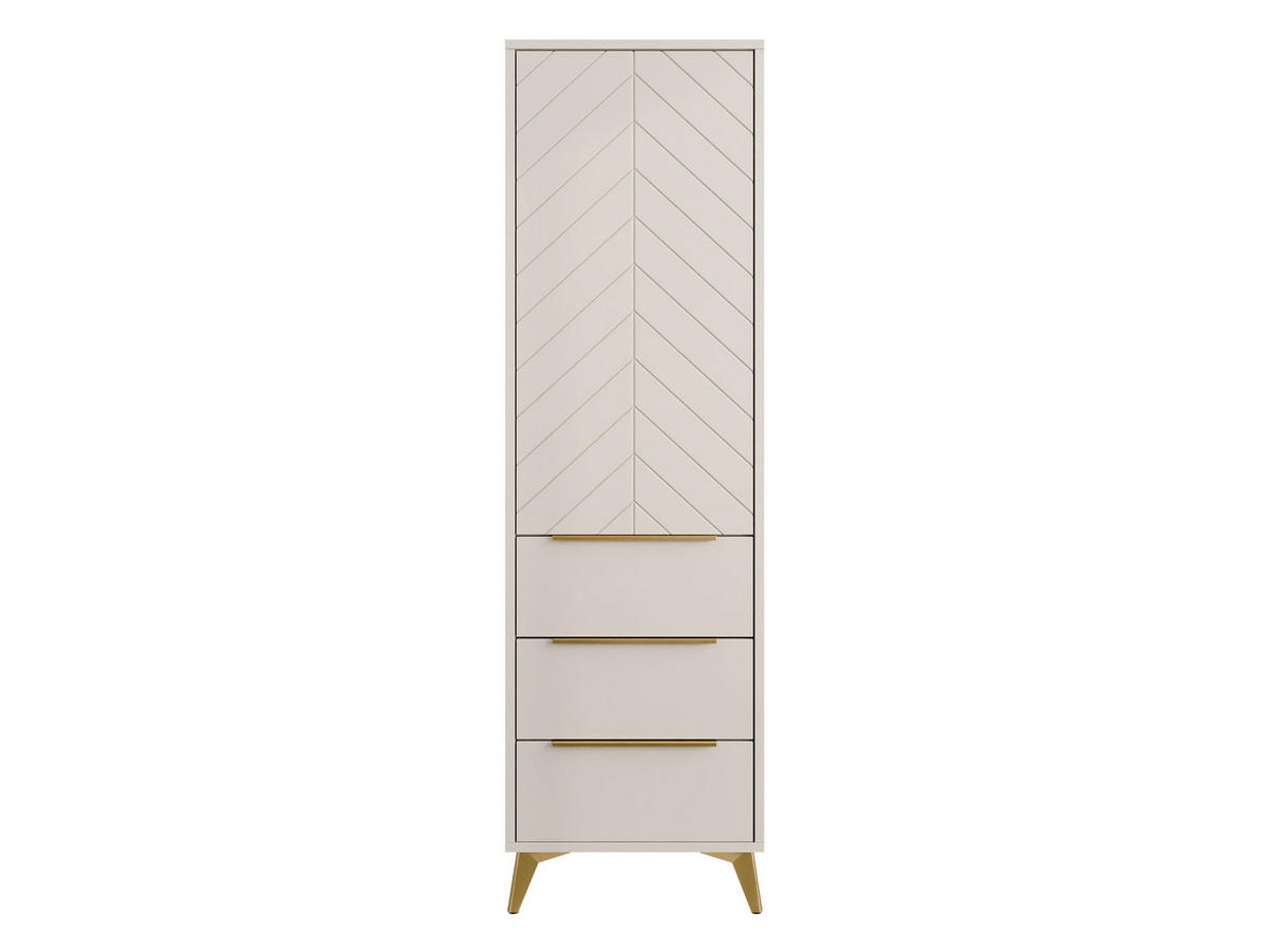 KLEIDERSCHRANK Xylix 1D3SZ - Beige/Goldfarben, Holzwerkstoff/Metall (54/180/40cm) - MIRJAN24