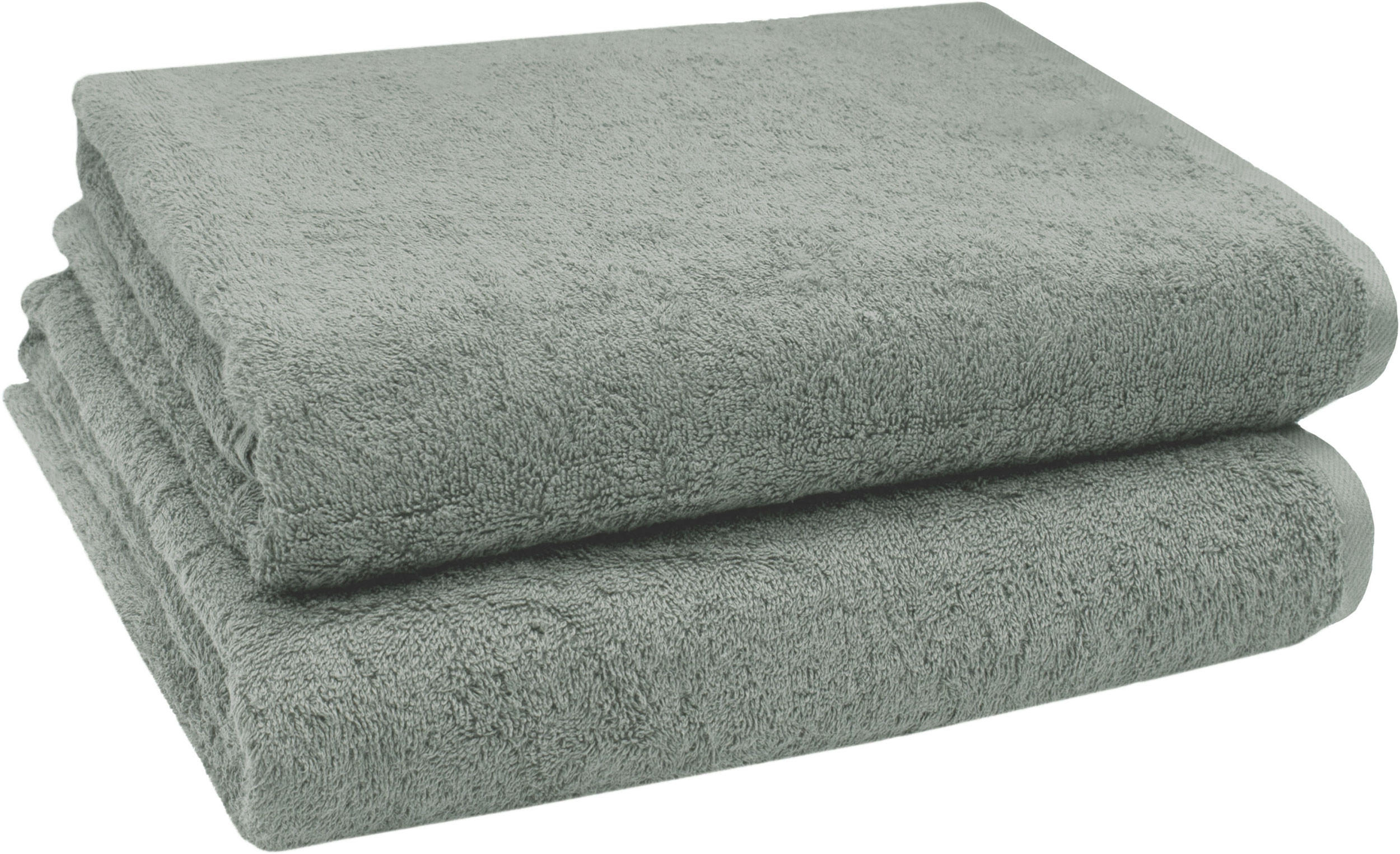 BADETUCH, 2er-Set, 100x150 cm, 100% Baumwolle, Grau - Hellgrau, Textil (100/150cm) - Zollner