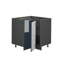 ECKUNTERSCHRANK Fame-Line Dunkelblau Hochglanz 80.5 cm, AP Eiche - Anthrazit/Dunkelblau, Holzwerkstoff (80.5/82/60cm) - Vicco