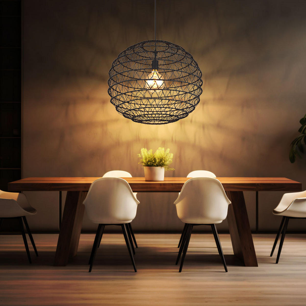 LED HÄNGELEUCHTE Metall Schwarz - Schwarz, Metall (59/59/120cm) - Globo Lighting