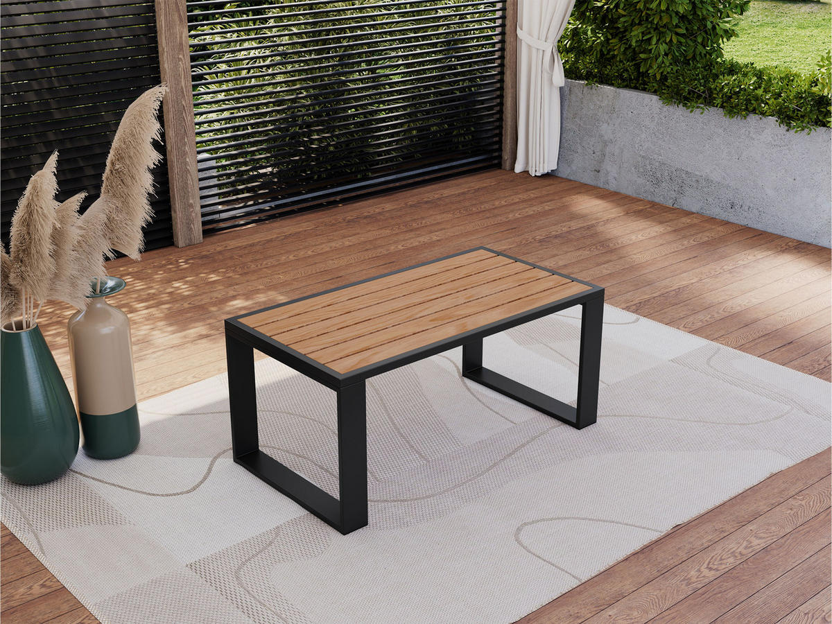 GARTENBEISTELLTISCH Elba - Schwarz - Schwarz, Metall (65/122/55cm) - MKS