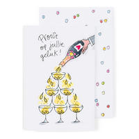 GRUSSKARTE Hochzeit - Prost auf euer Glück in Bunt - 17 x 11,5cm - Multicolor, Papier (11.5/0.2cm) - Blond Amsterdam