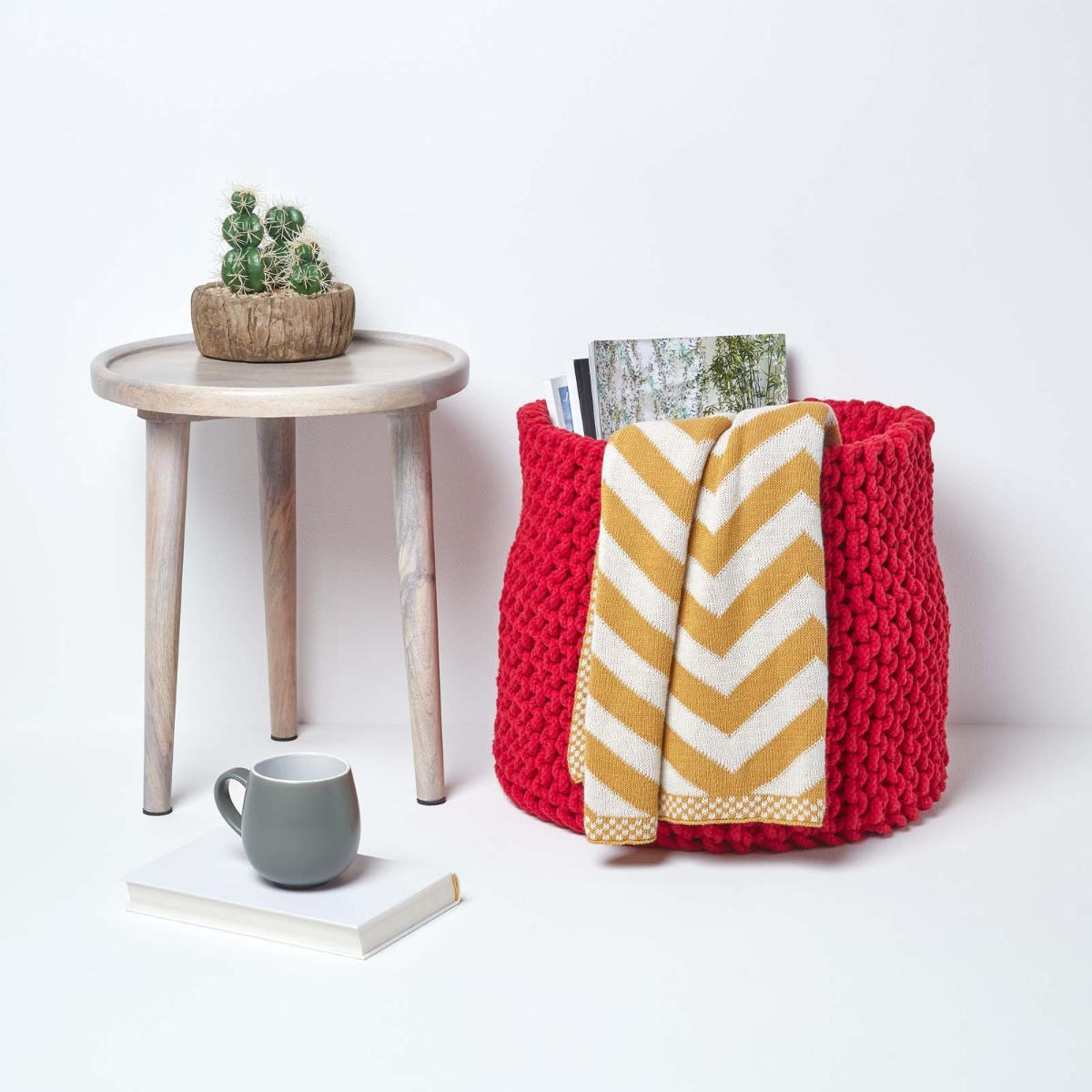 AUFBEWAHRUNGSKORB Baumwolle 42/37 cm - Rot, Textil (42/42/37cm) - Homescapes