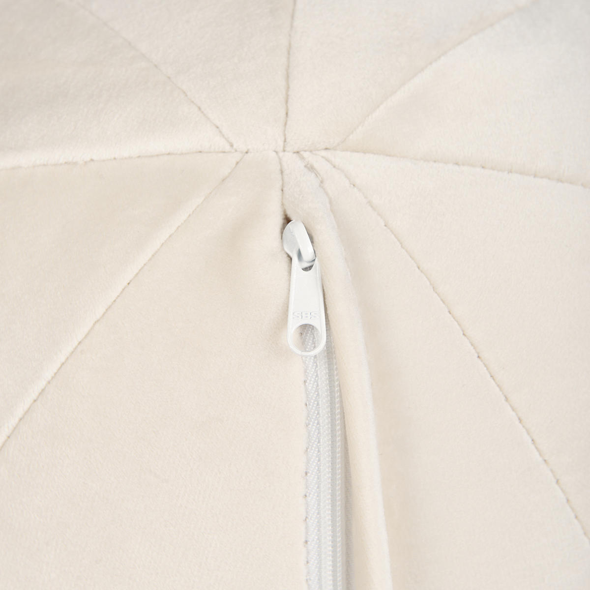 SESSEL Samtstoff Cremeweiß Leiren - Creme, Textil (111/73/83cm) - Beliani