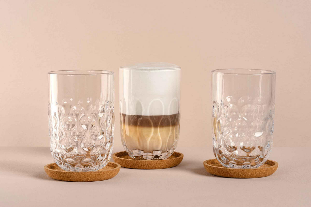 LATTE MACCHIATO GLÄSER-SET (1/2/3) Gocce transparent 60 ml 6er Set - Transparent, Glas (0.39L) - Leonardo Living