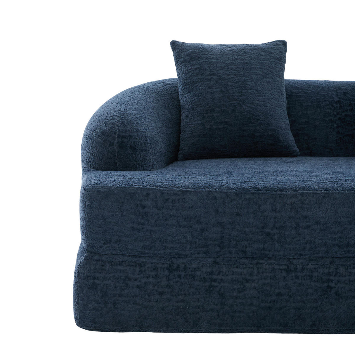 SOFA mit Schlaffunktion 157 x 84 x 65 cm Chenille Navy - Blau, Kunststoff (84/65/157cm) - Meubliv