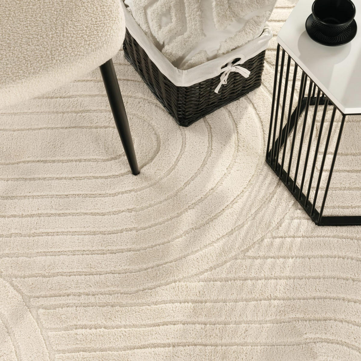 HOCHFLORTEPPICH Creme 120 x 160 cm - Creme, Kunststoff (120/160cm) - TT Home