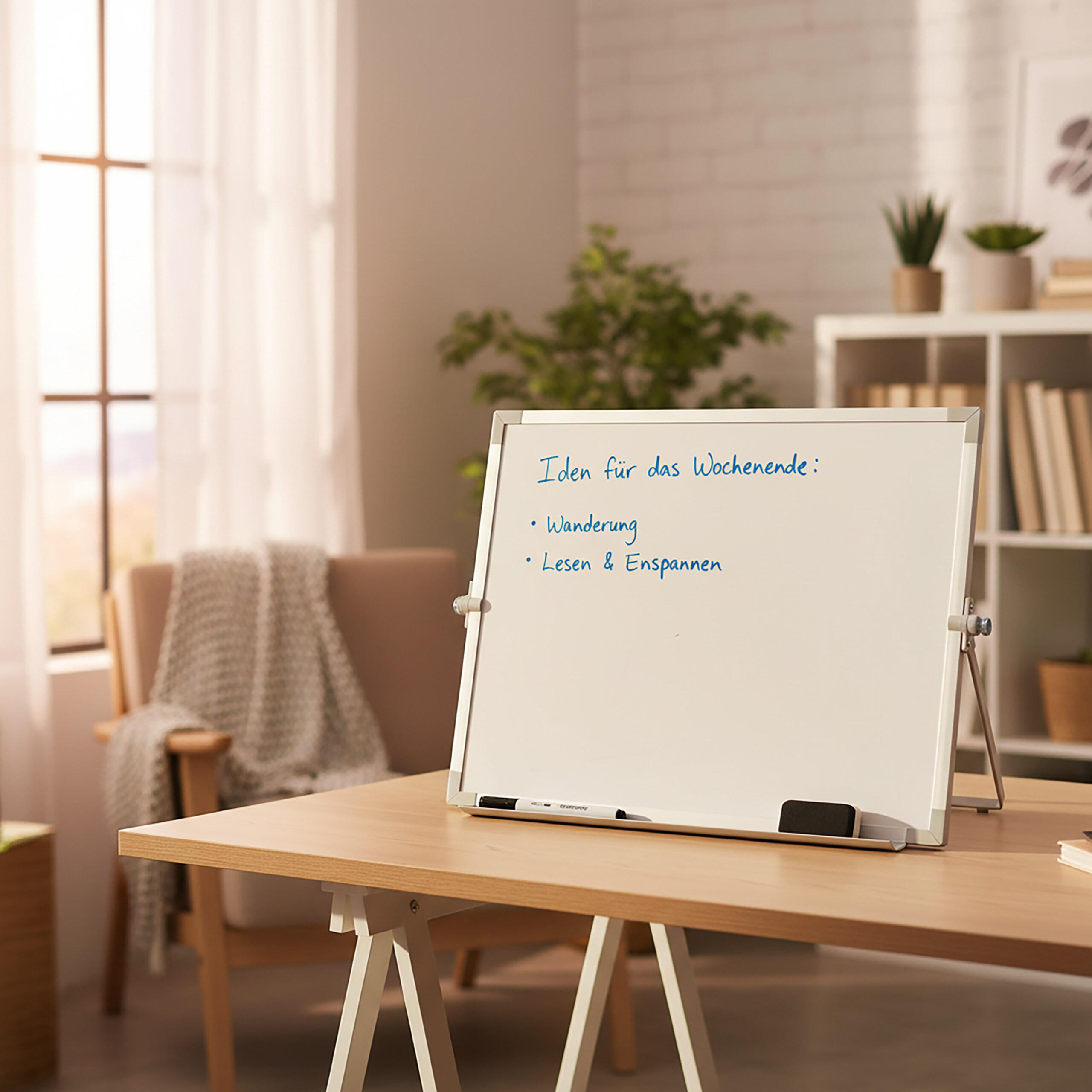 WHITEBOARD - Weiß, Kunststoff/Metall (40/30/2cm) - Relaxdays