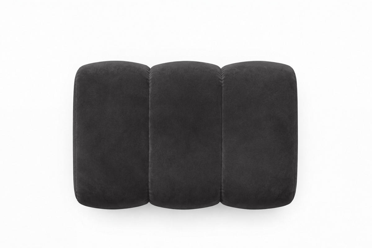 POUF modular, Veloursstoff Bluvel, Schwarz, CROISSANT - Schwarz, Holz (105/44/70cm) - Kaiser Möbel