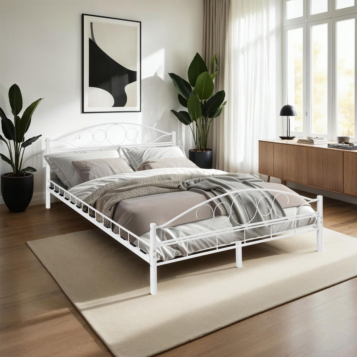 METALLBETT Sonno,140 x 200 cm,weiß/weiß - Weiß, Metall - tectake