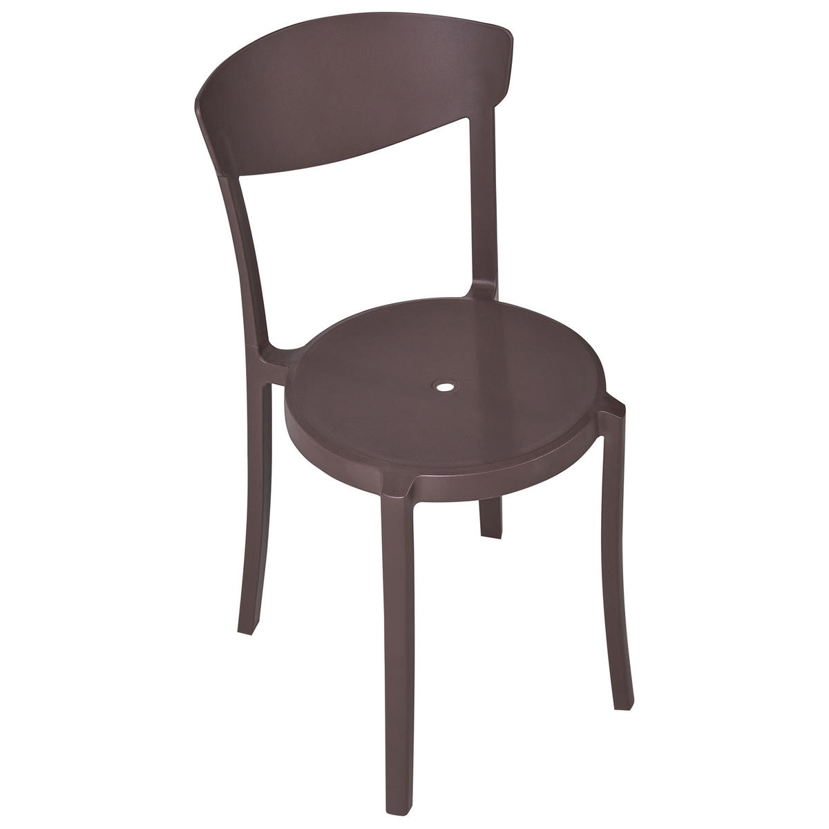 GARTENSTUHL 4er-Set Braun Vieste - Braun, Kunststoff (42/80/38cm) - Beliani