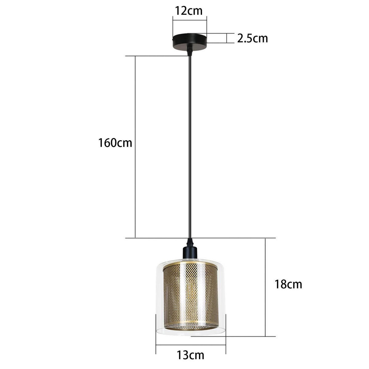 HÄNGELEUCHTE Lorelei 13/13/160 cm - Goldfarben, Metall (13/13/160cm) - Nettlife