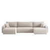 ECKSOFA U-Form Mit Schlaffunktion Und Bettkasten MILANO Dicker Cord Beige - Beige, Holz/Textil (312/145cm) - Kaiser Möbel
