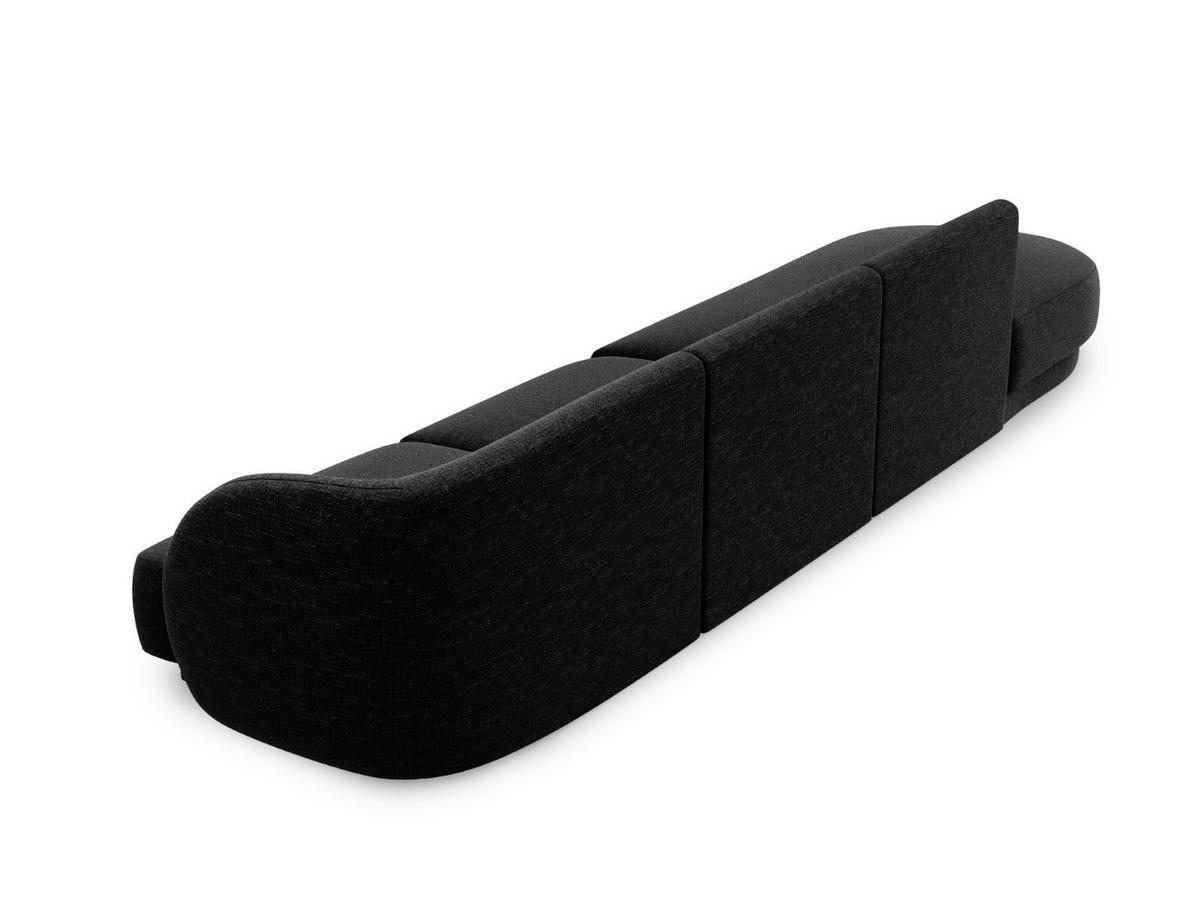 LINKES-SOFA Miley aus Chenille-Stoff schwarz 4 Sitzplätze - Schwarz, Textil (90/70/323cm) - Micadoni