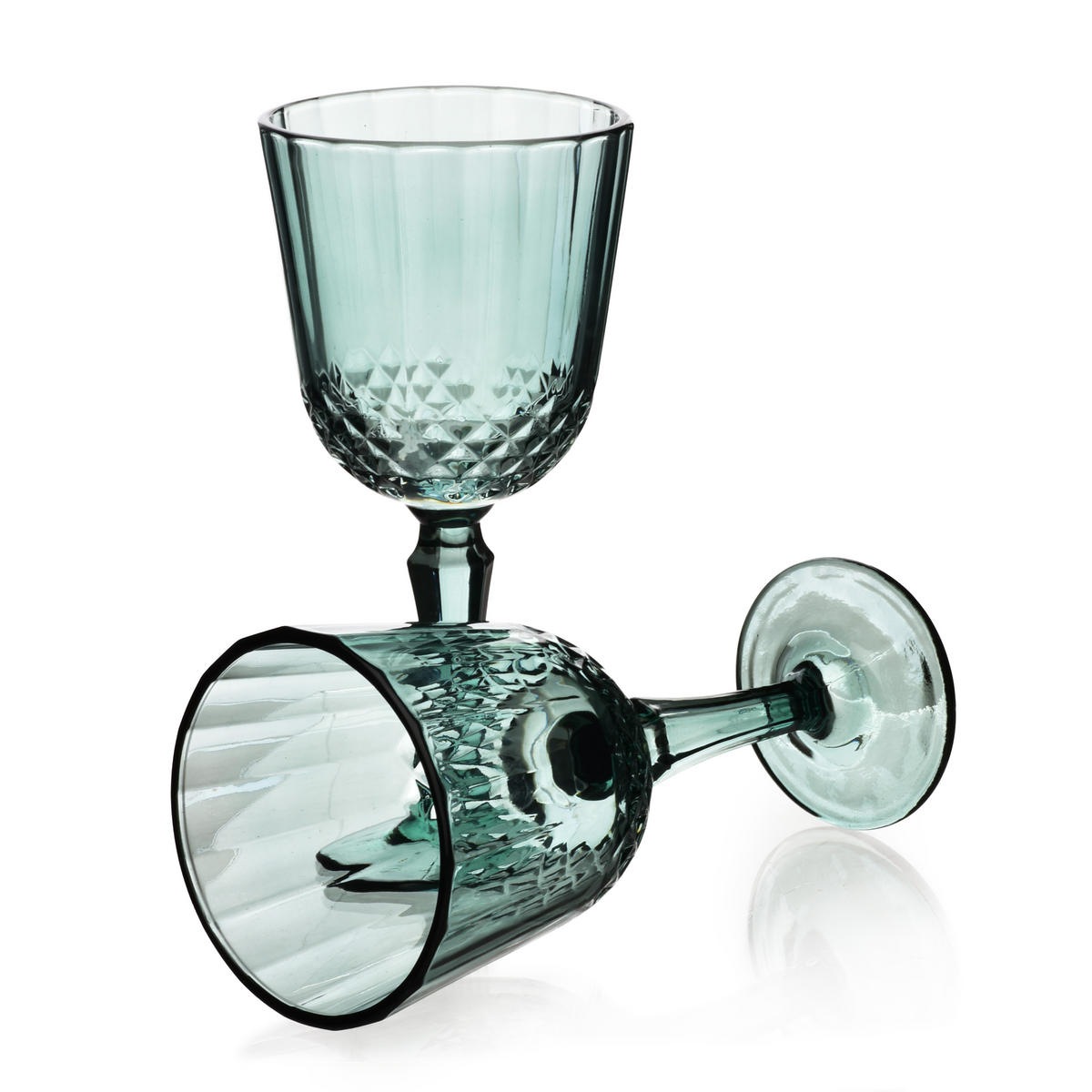 WEINGLAS Ella 4er Set grün 9/7/18.5 cm - Grün, Glas (0.3L) - Mondex